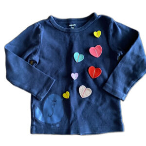 Carter's Navy Bird & Heart Appliqué Top Girls' 18 Months